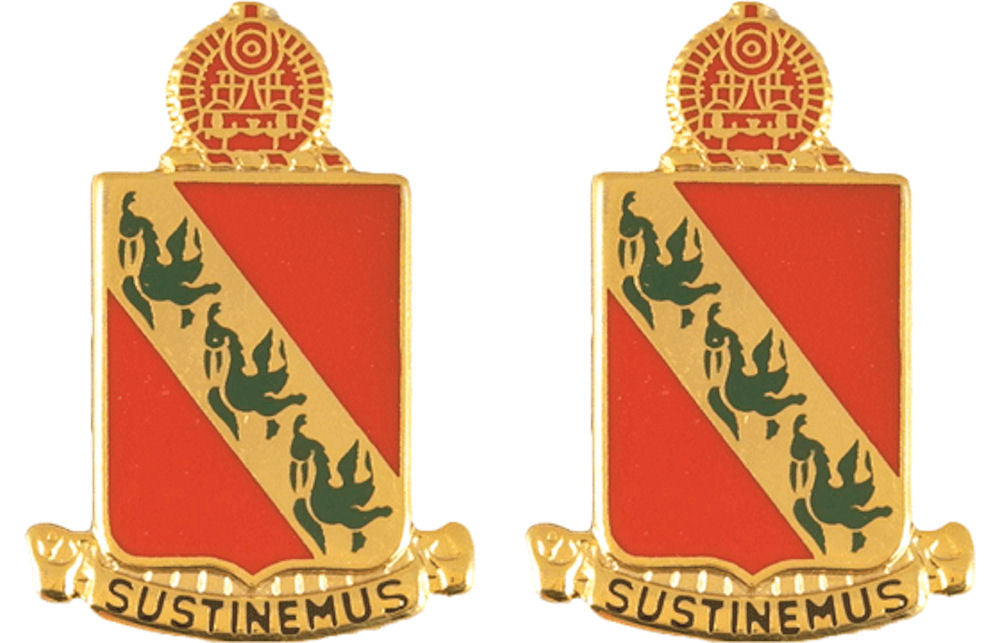 43rd Air Defense Artillery Distinctive SUSTINEMUS Unit Insignia - Pair - Sustinemus