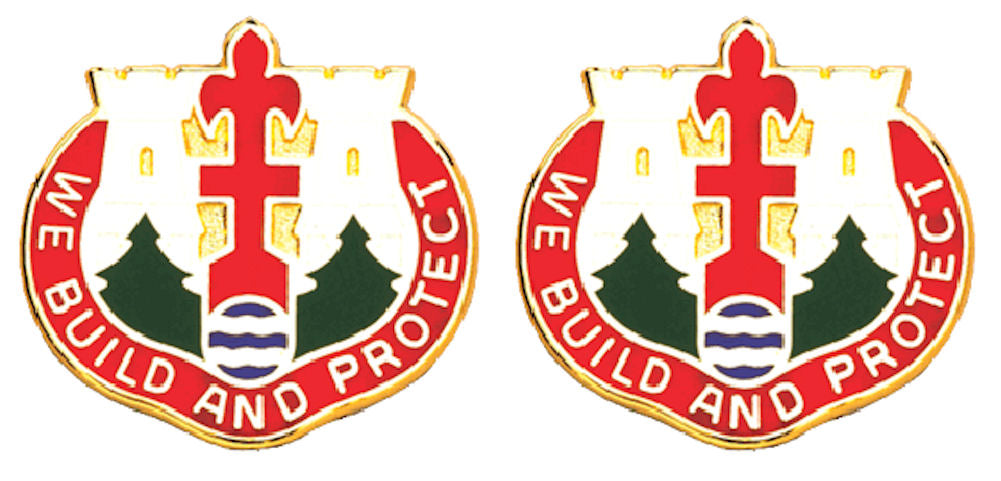 46th Engineering Group Michigan Distinctive Unit Insignia - Pair - We Build And Protect
