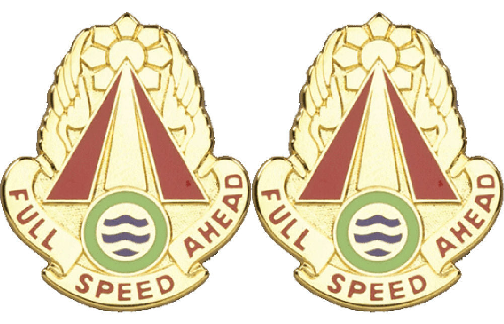 71st Transportation Battalion Distinctive Unit Insignia - Pair - Full Speed Ahead