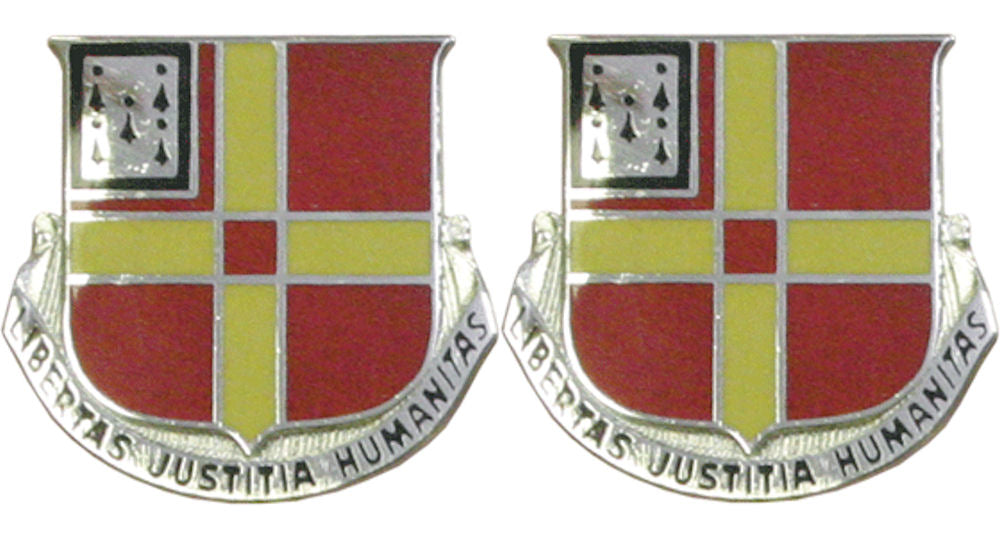 81st Field Artillery Distinctive Unit Insignia - Pair - Libertas Justitia Humanitas