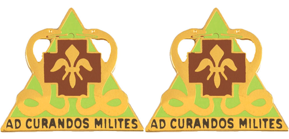 85th Medical Battalion Distinctive Unit Insignia - Pair - Ad Curandos Milites