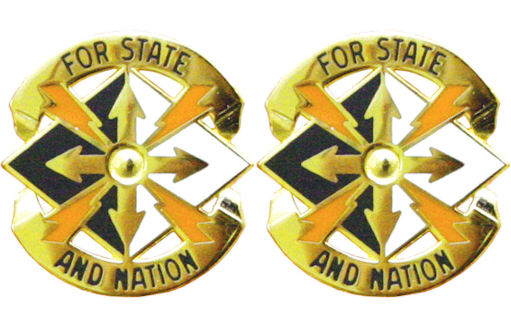 142nd Signal Brigade Distinctive Unit Insignia - Pair - FOR STATE AND NATION