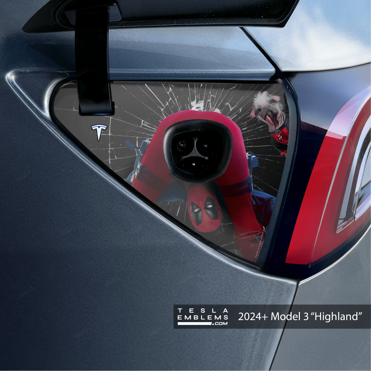 Deadpool Cheeky Charging Tesla Charge Port Wrap | Model 3