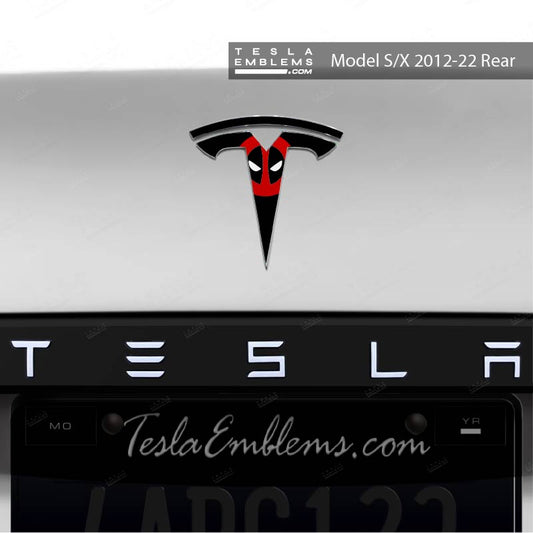 Deadpool Tesla Emblem Decals (Front + Back) | Model S