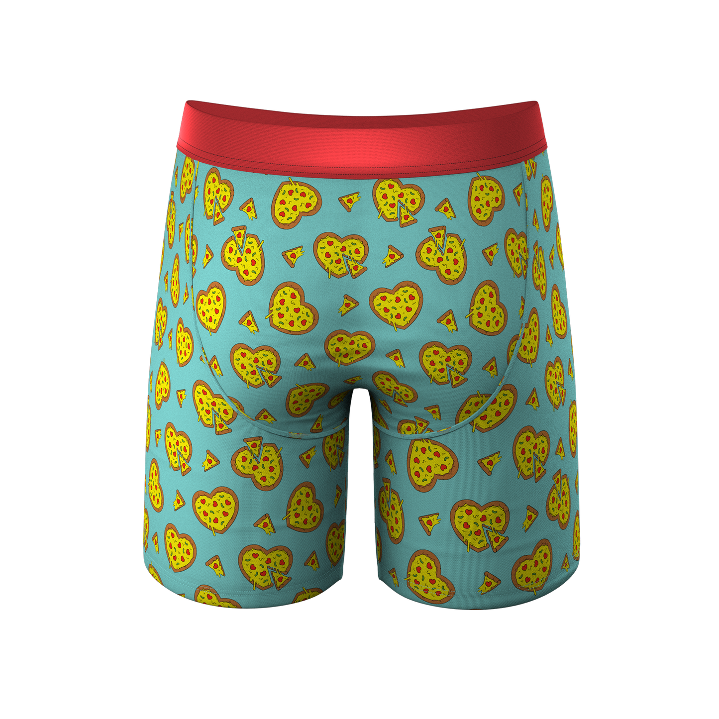 The Deep Dish | Pizza Hearts Long Leg Ball Hammock® Pouch Underwear With Fly