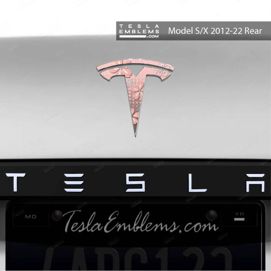 Demon Slayer Nezuko Tesla Emblem Decals (Front + Back) | Model S