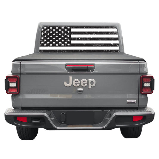 Distressed Black & White Rear Window Decal