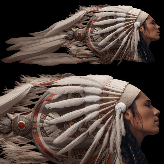 Dreamcatcher Female Warbonnet - Universal Tank Decal-Red & White