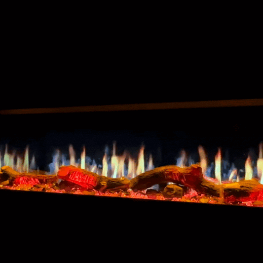 Dynasty Tempo Built-in Smart Virtual Electric Fireplace with Real Flame Effect