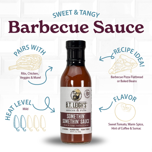 Somethin' Somethin' Sauce - Sweet & Tangy Barbecue Sauce - 15 oz Bottle