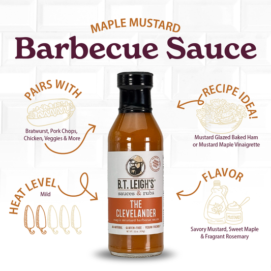 The Clevelander - Mustard Maple Rosemary Barbecue Sauce - 16 oz Bottle