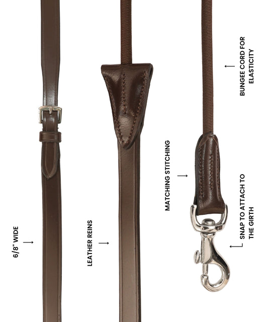 ExionPro Leather Draw Reins with Elastic