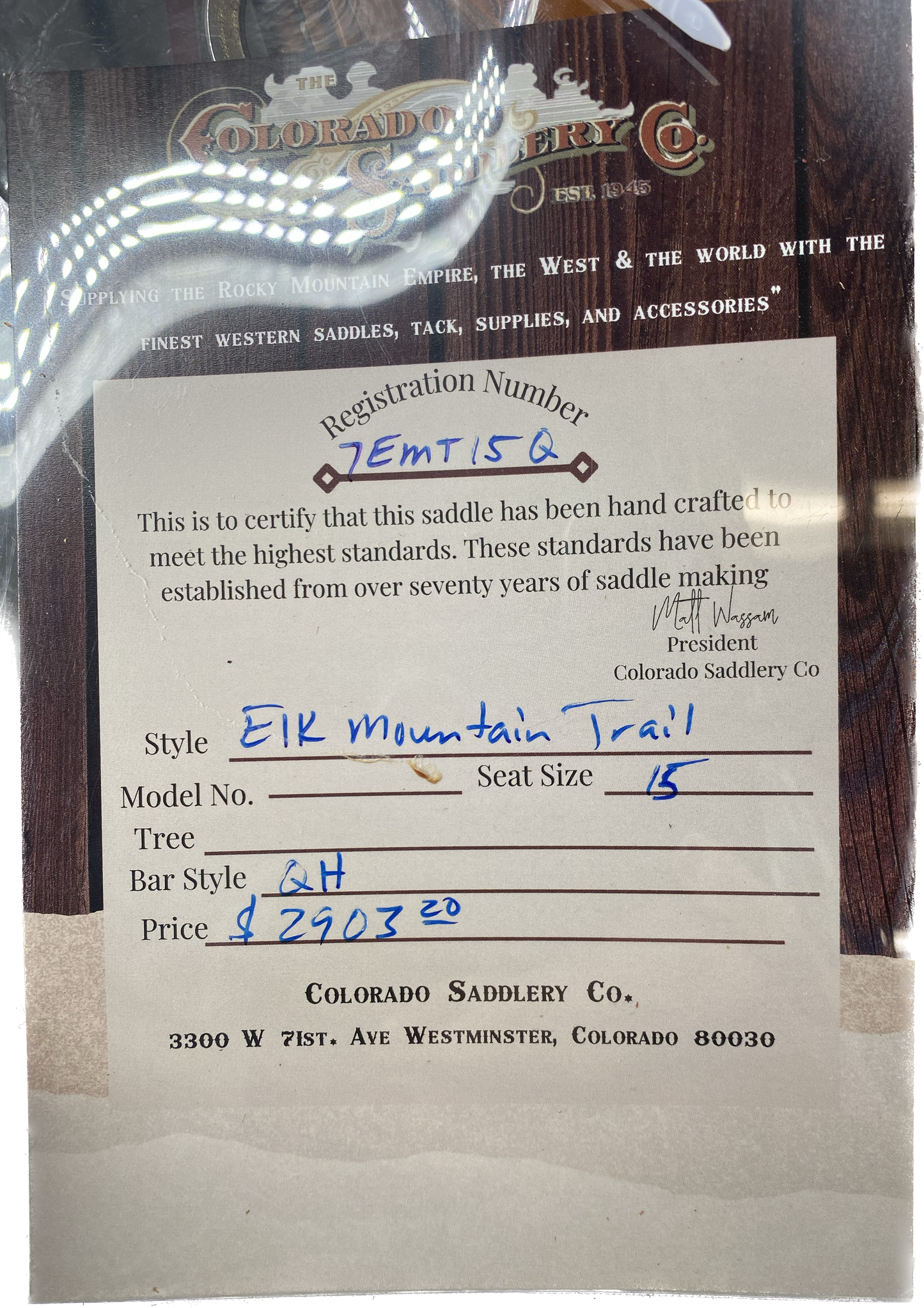 Elk Mountain Trail 15"