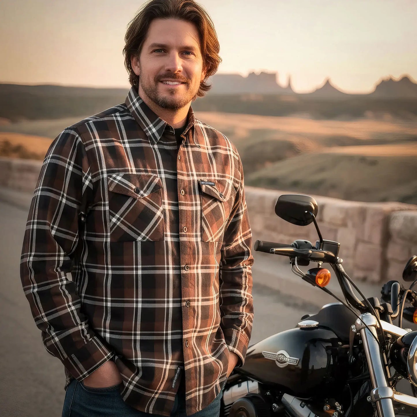 Hot Leathers Men's 'Ash Run' Mult/Color Cotton Flannel Shirt - Button Front - Riding/Casual/ Work Wear - FLM2008