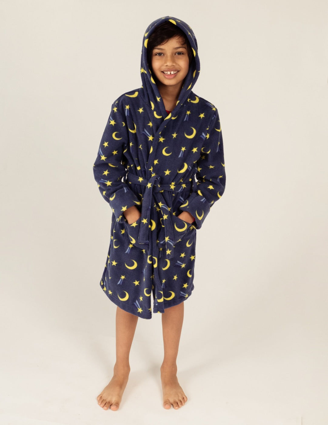 Kids Fleece Hooded Moon Robe