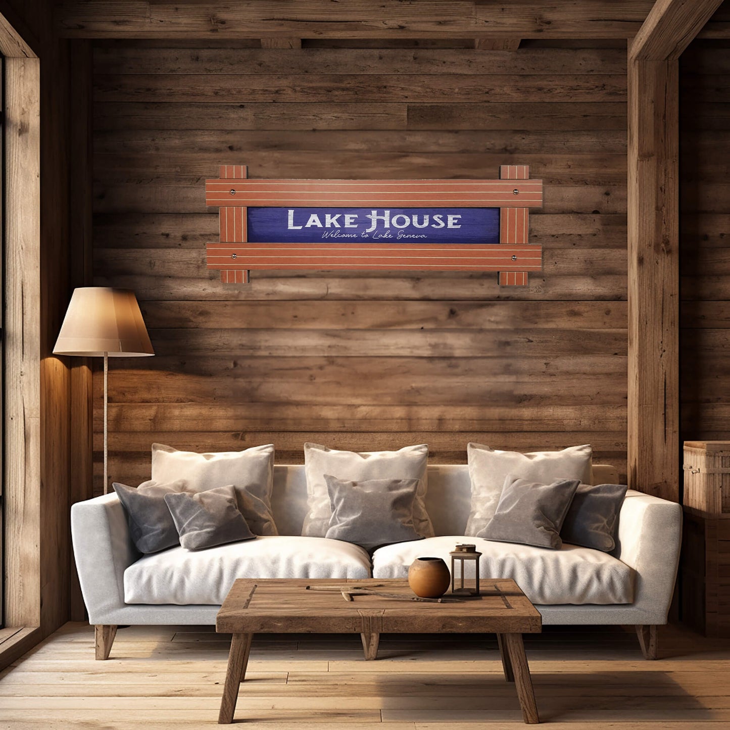 Lake House Sign - Framed Wall Decor