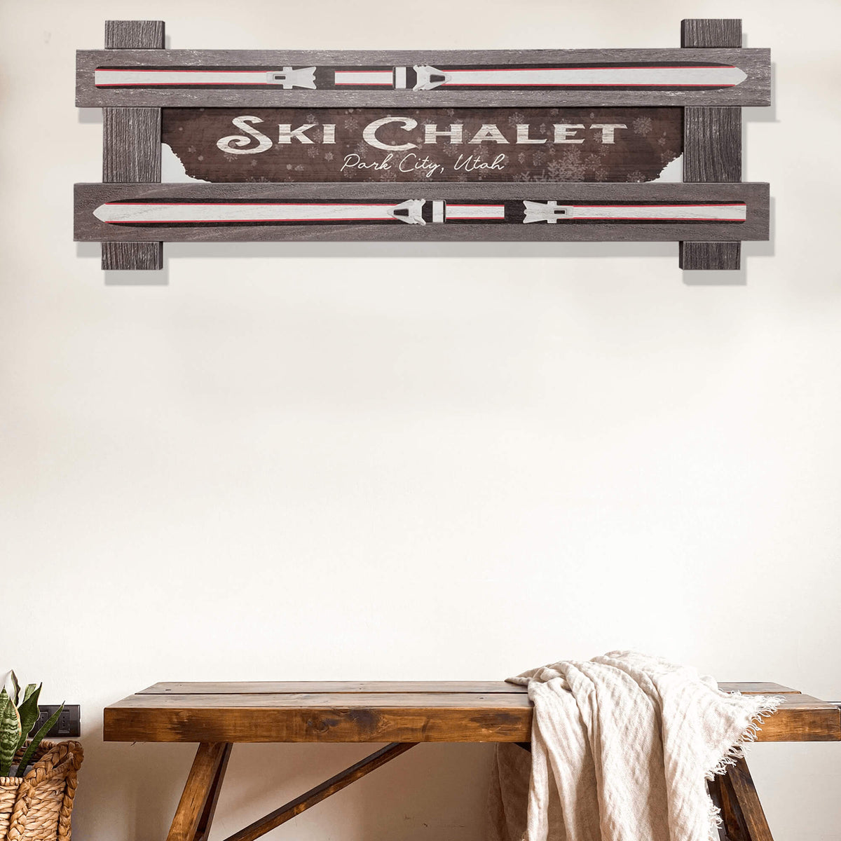 Ski Chalet Sign - Framed Wall Decor