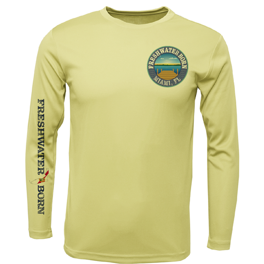 Miami, FL Freshwater Born Peacock Bass Men's Long Sleeve UPF 50+ Dry-Fit Shirt