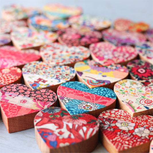 Fabric-Faced Hearts ✨ Quilted Collection