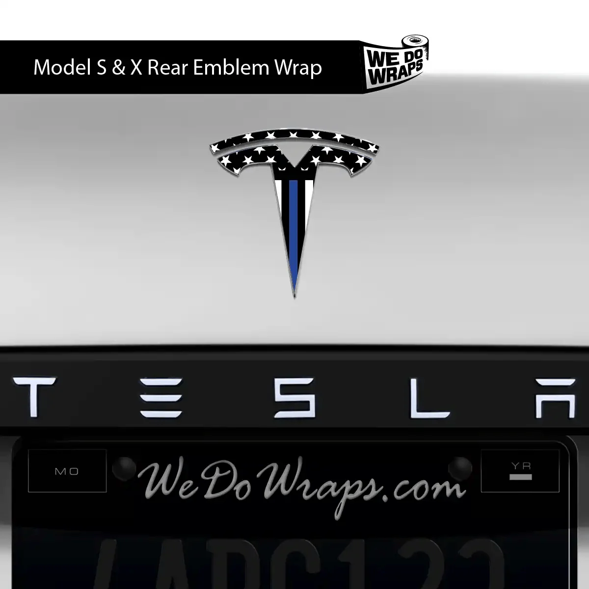 First Responders Law Enforcement Tesla Emblem Decals (Front + Back) | Model X
