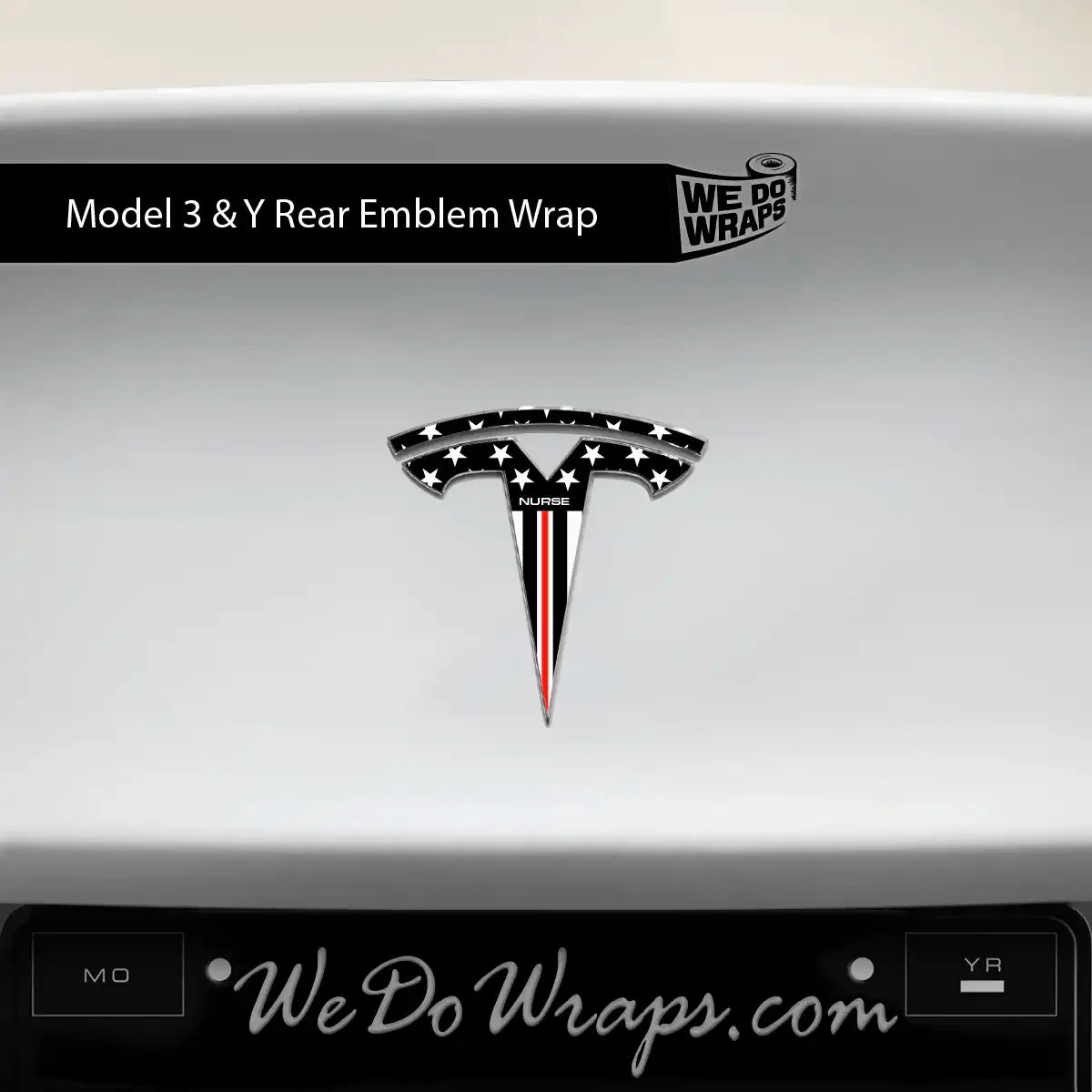 First Responders Nurse Tesla Emblem Decals (Front + Back) | Model 3