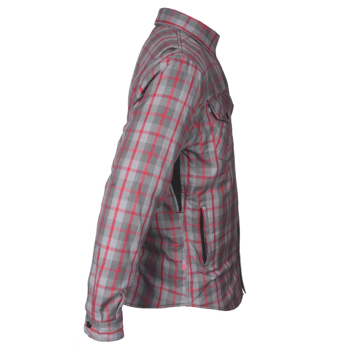 Protective Flannel Shirt - Grey and Red Stripes