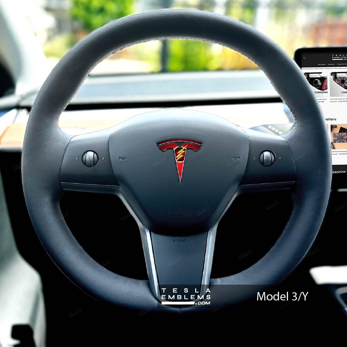 Flash Tesla Steering Wheel Wrap | M3 2017-Jan 2024
