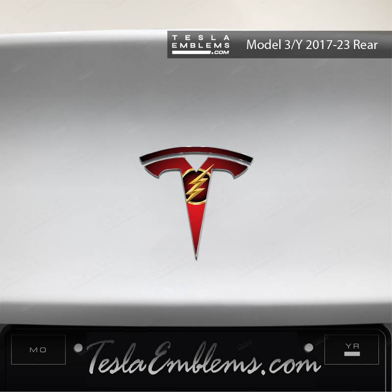 Flash Tesla Emblem Decals (Front + Back) | Model Y