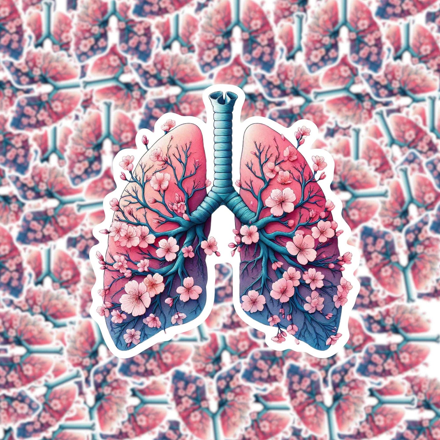 Floral Lungs Sticker