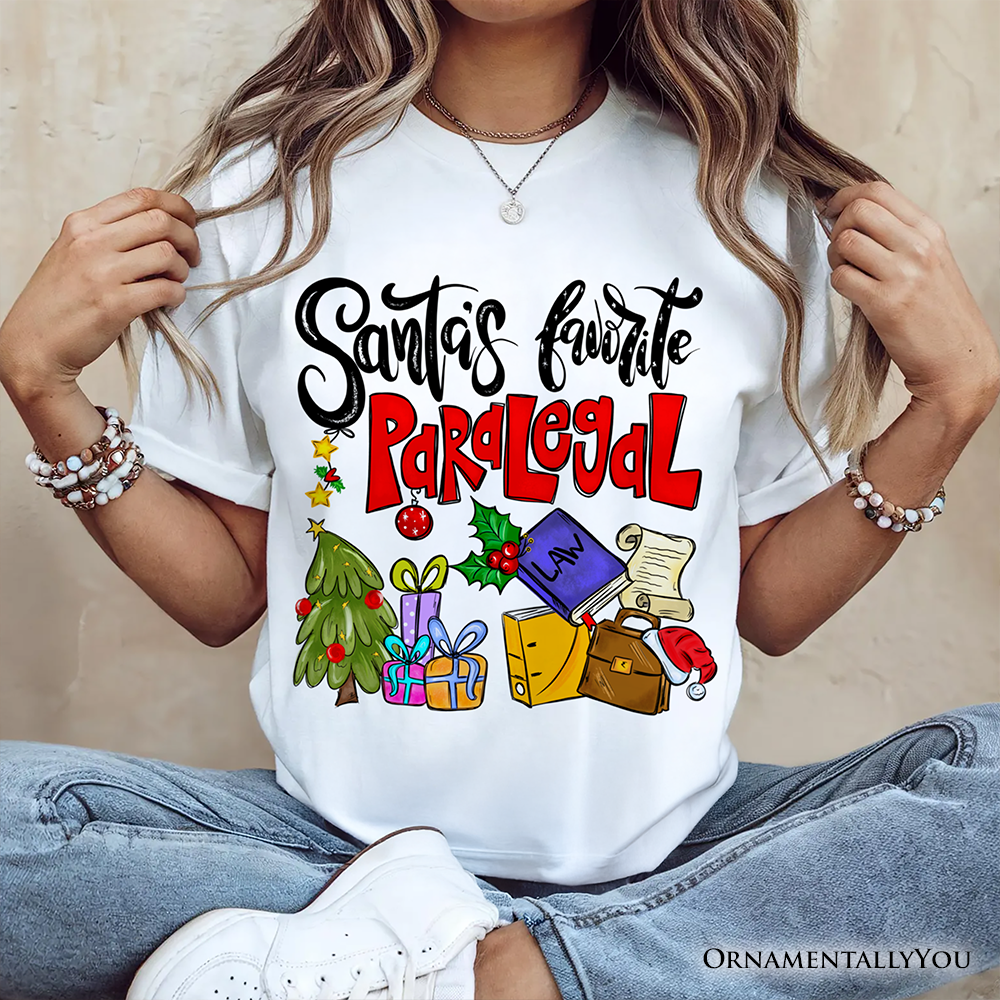 Santa's Favorite Paralegal T-Shirt, Merry Christmas Legal Briefs Tee