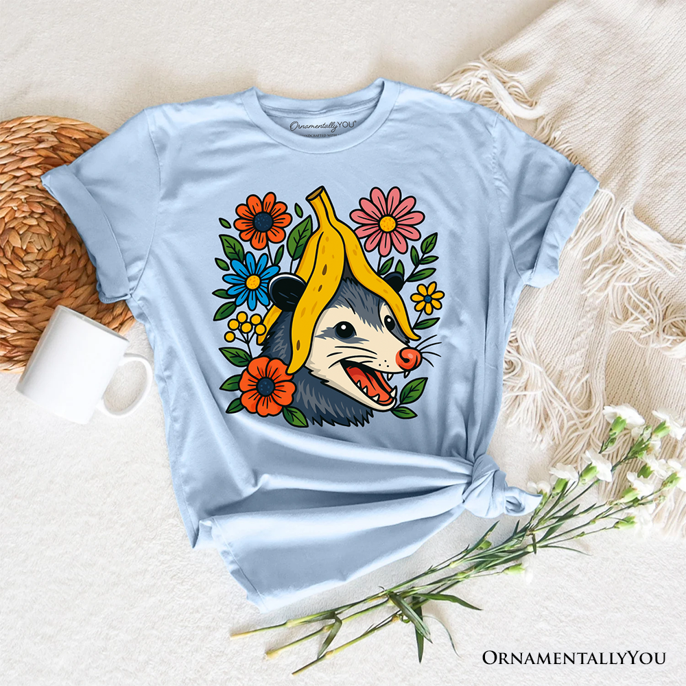 Banana Possum Floral T-Shirt, Funny Animal Tee