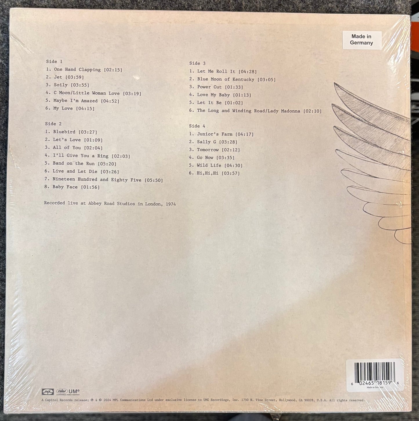 PAUL MCCARTNEY & WINGS – One Hand Clapping 2x Vinyl LP Record