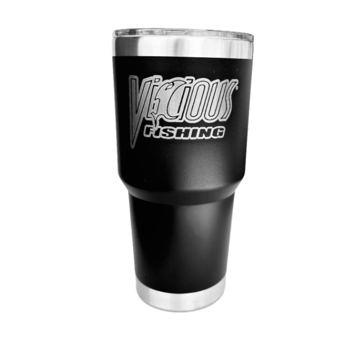 Vicious Fishing 30oz Black Tumbler w/ Straw