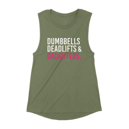 Dumbbells Deadlifts & Daughters Tank (Girl Mom)