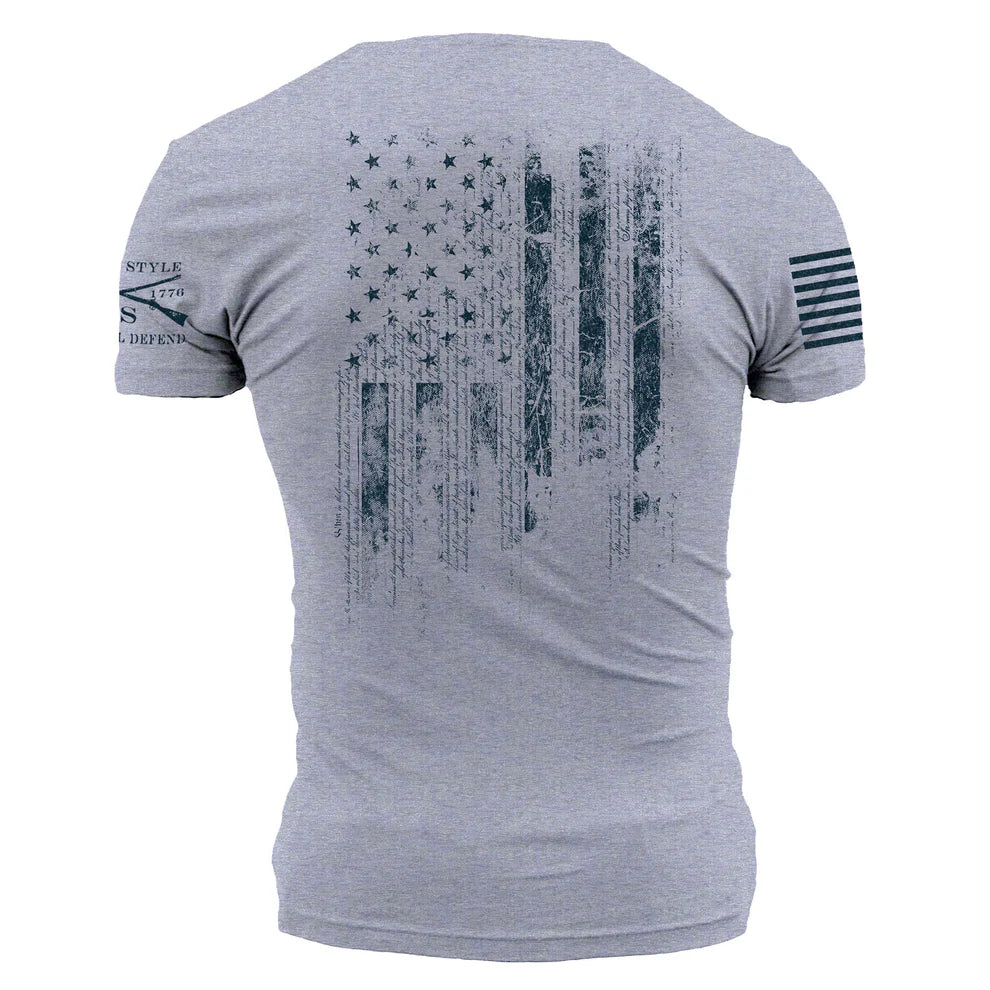 Grunt Style - 1776 Flag - Heather Grey