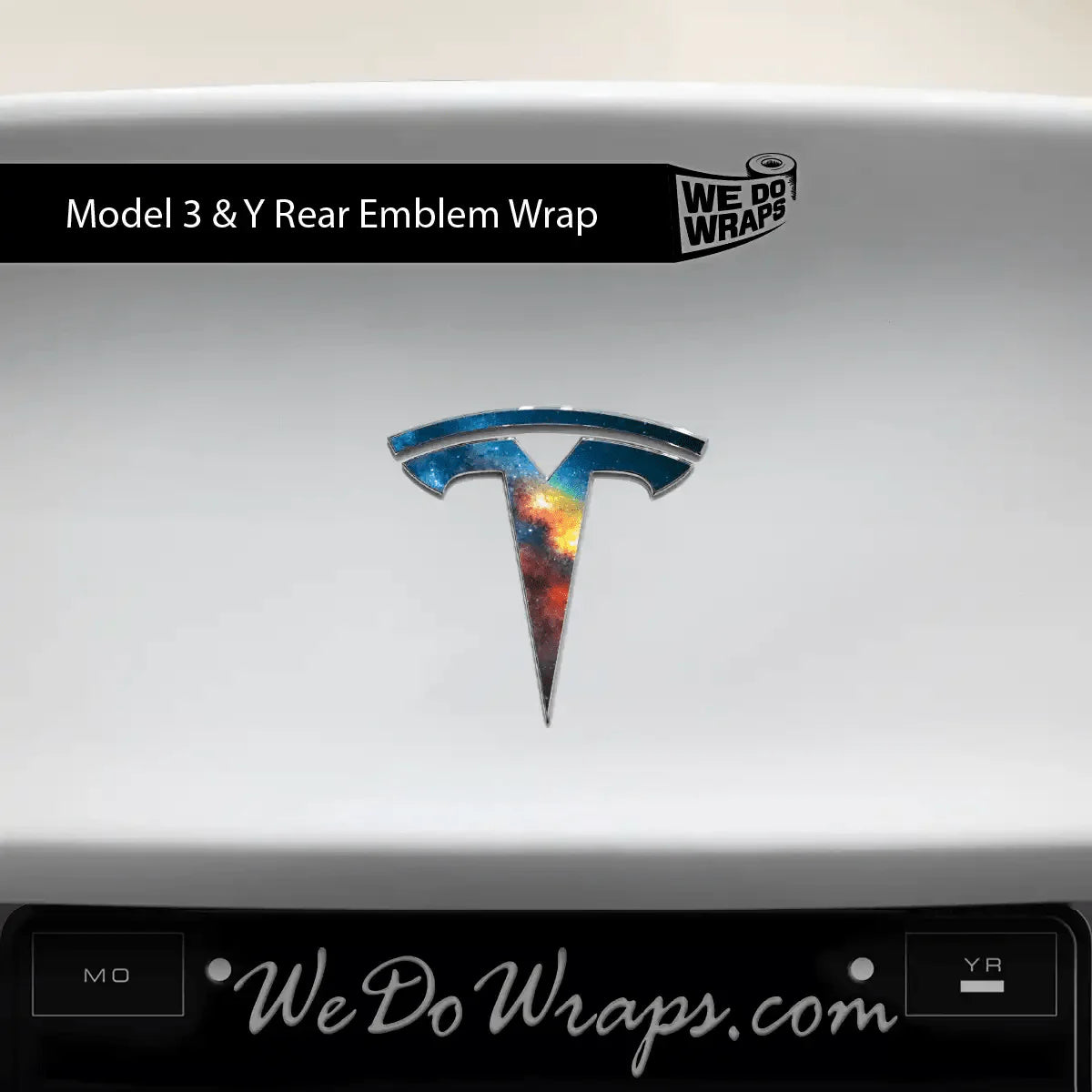 Galaxy Tesla Emblem Decals (Front + Back) | Model Y