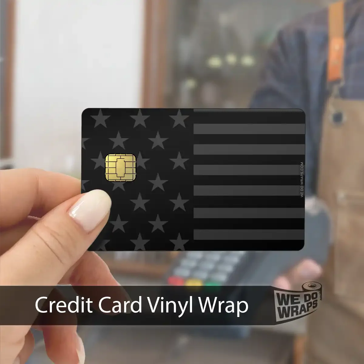 Ghost Black Patriot Flag | NFC Key Card Wrap