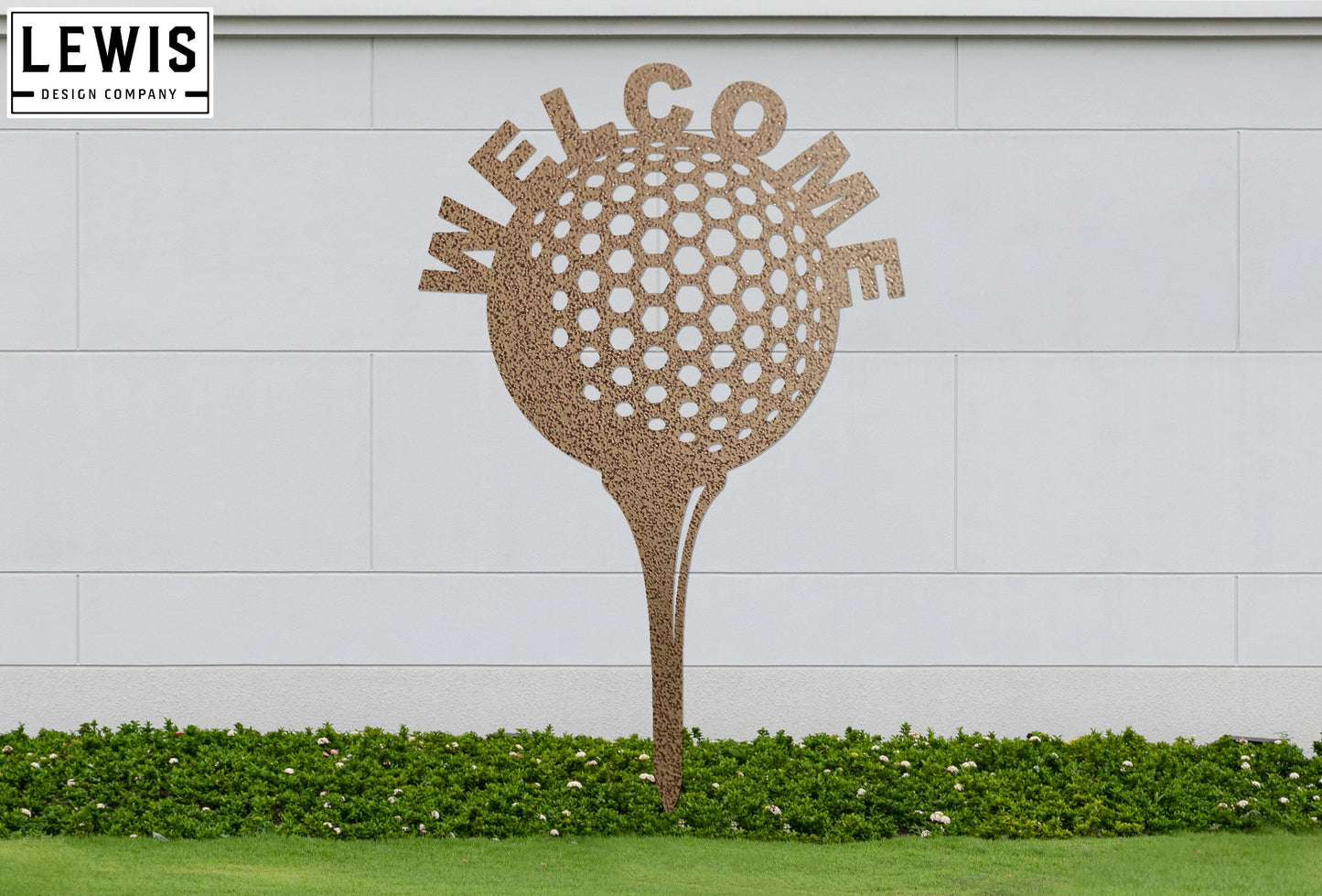 Golf Ball and Tee Welcome Sign