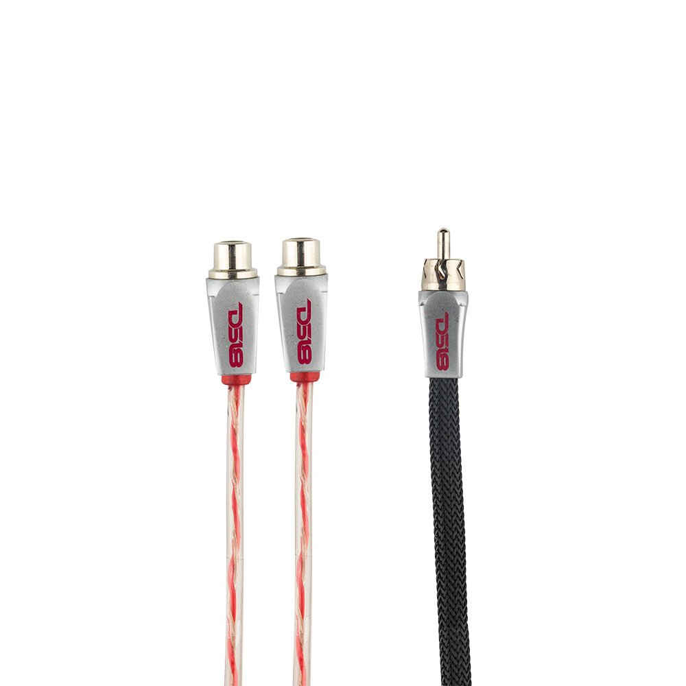 Level 3 RCA 100% Copper OFC Y Connector 2 FEMALE to 1 MALE - BLACK - RED
