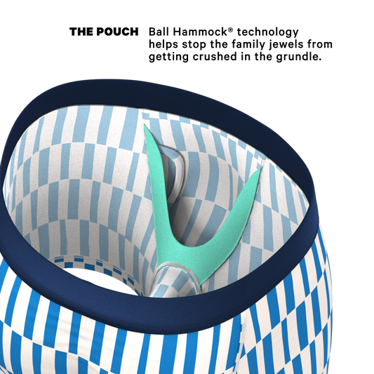 The Hamptons | Blue Mosaic Stripe Ball Hammock® Pouch Underwear With Fly