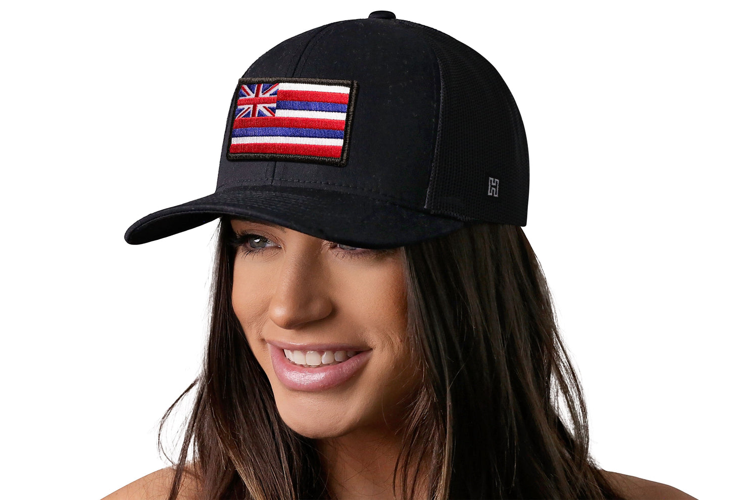 Hawaii Flag Trucker Hat | Black HI Snapback