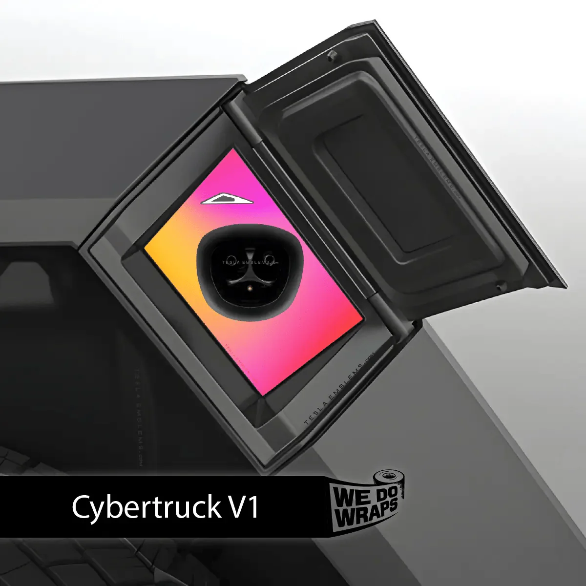 Heatwave Gradient Tesla Charge Port Wrap | Cybertruck