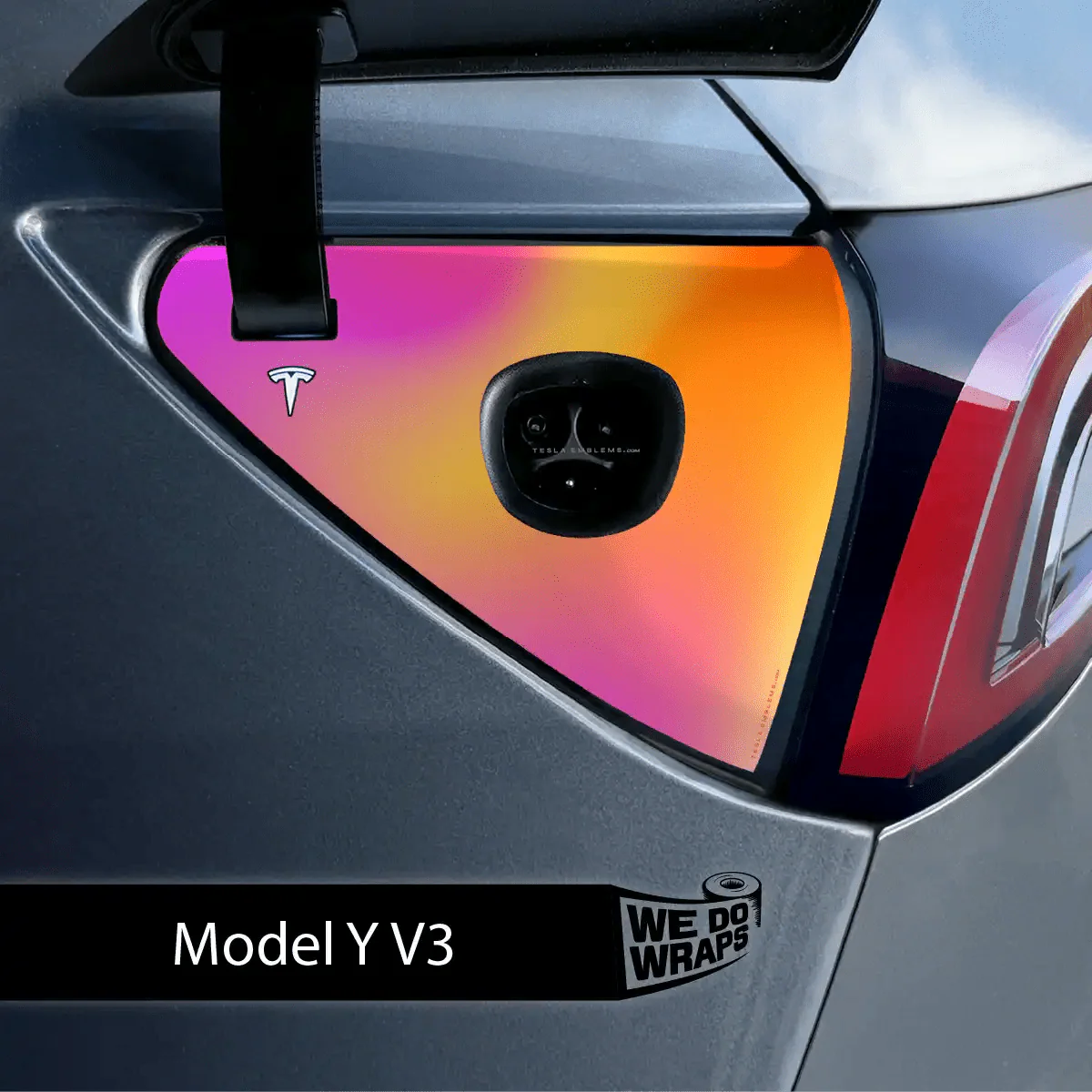 Heatwave Gradient Tesla Charge Port Wrap | Model Y