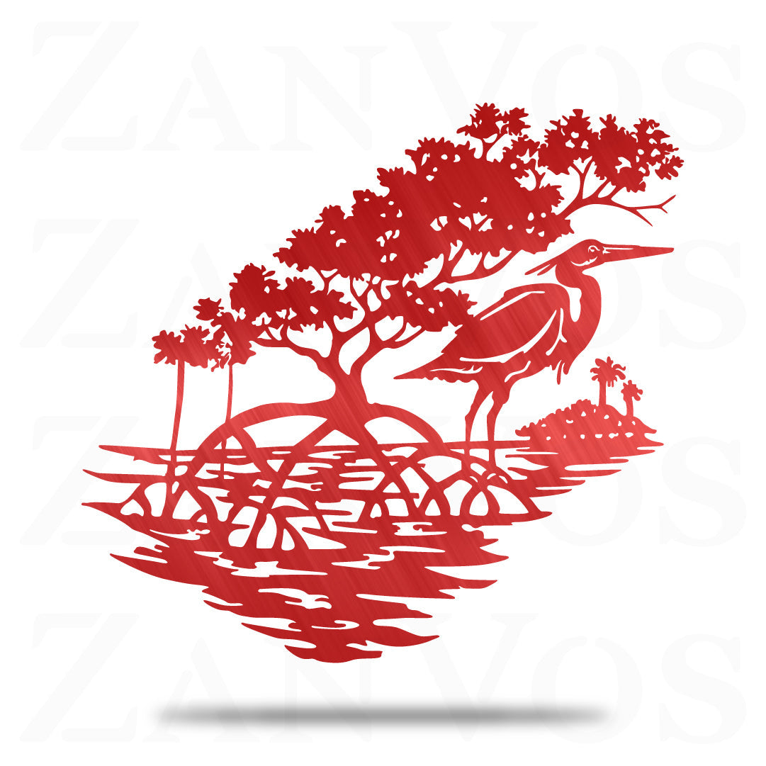 Heron Mangrove Scene