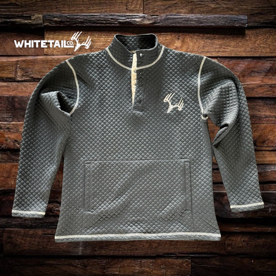 Whitetail Co. Rut Line Waffle 1/4 Button Sweatshirt