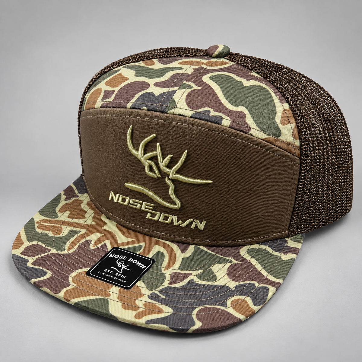 7 Panel Duck Camo Embroidered