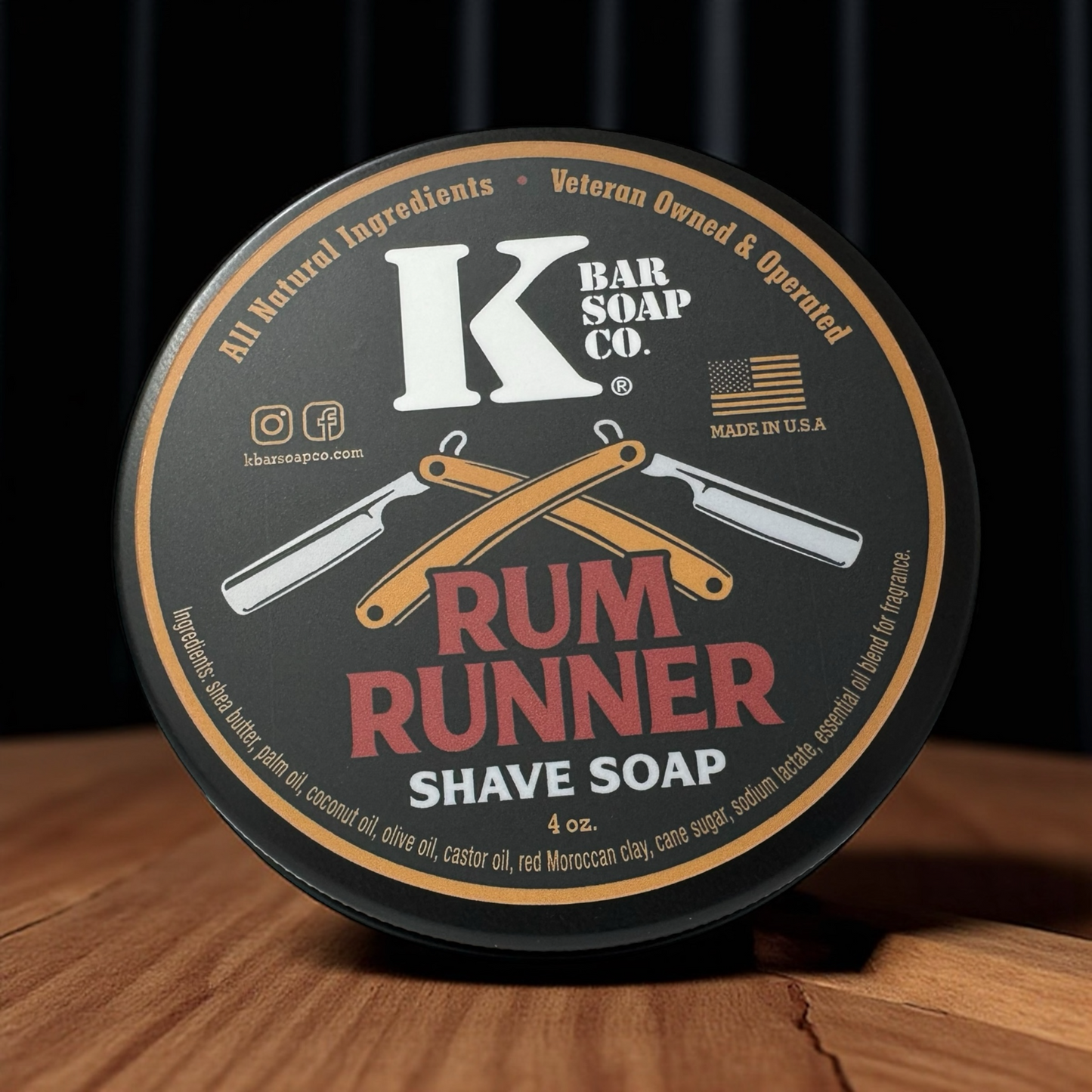 Rum Runner — Bay Rum Shave Soap (Cold-Process, All-Natural)