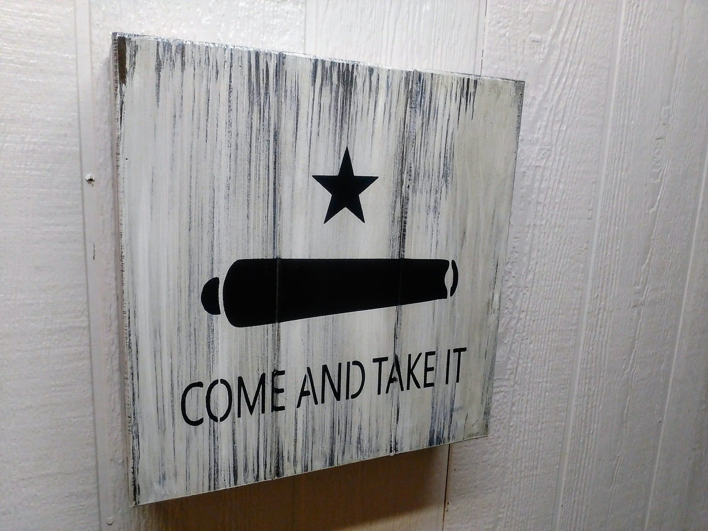 "Come and Take It" wall art box.
