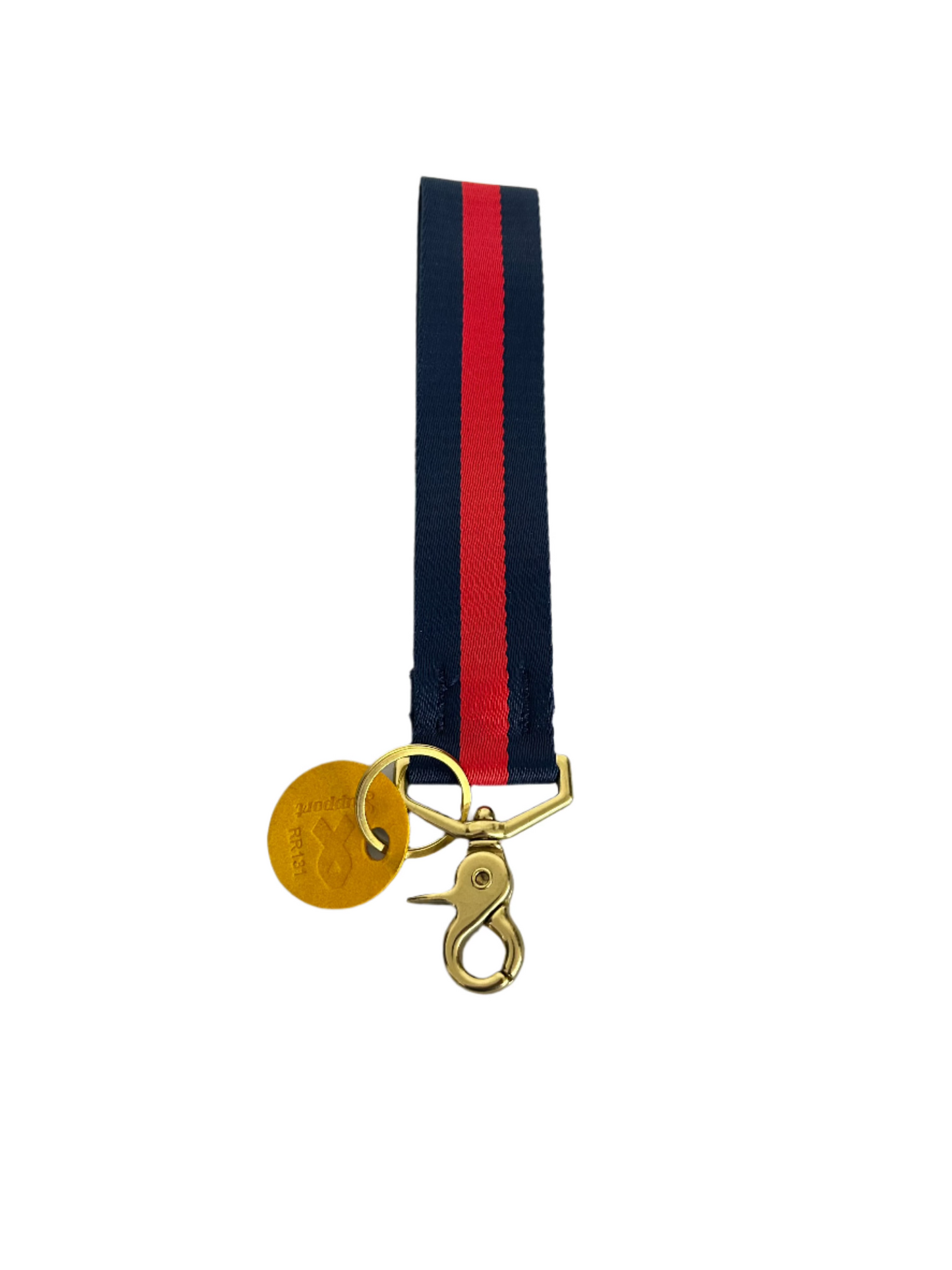 Wristlet Key Chain | Red + Blue Stripe