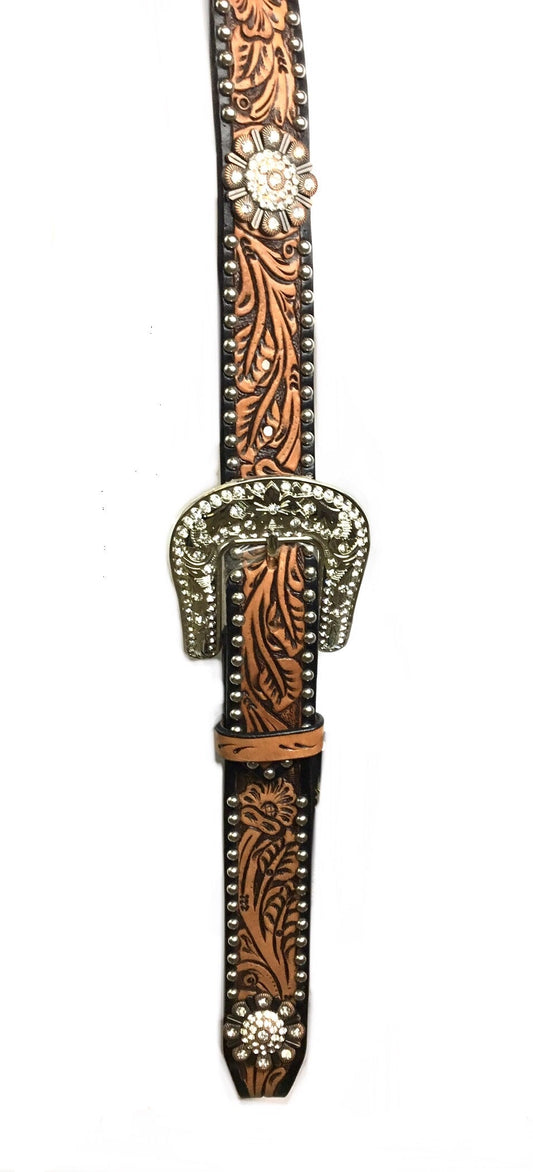 Brown Adjustable Belt Headstall